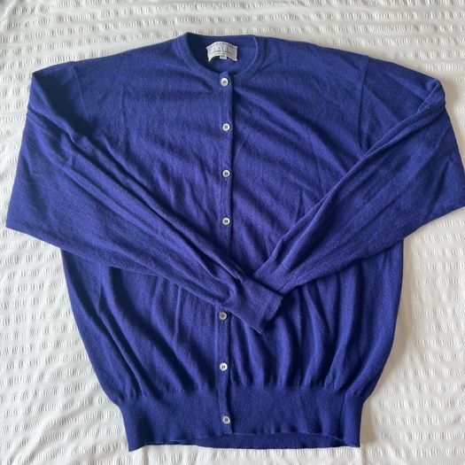 Vintage 100% cashmere Ballantyne of Scotland Cardigan blue purple
