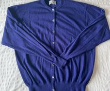 Vintage 100% cashmere Ballantyne of Scotland Cardigan blue purple