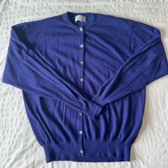 Vintage 100% cashmere Ballantyne of Scotland Cardigan blue purple