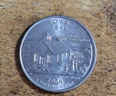 USA, State Quarter Dollar 2004 P Iowa - free standard postage