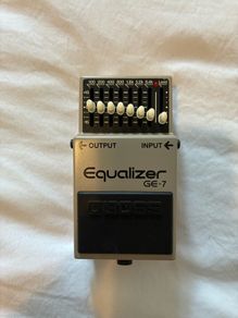 Selection of guitar pedals, pick ups and mic