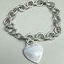 Vintage Tiffany & Co 925 Silver Heart Tag Bracelet Image 2