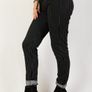 Black fabric trousers with stripes Image 5