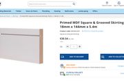 Primed MDF Square &amp; Grooved Skirting 18mm x 144mm x 5.4m