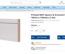 Primed MDF Square & Grooved Skirting 18mm x 144mm x 5.4m