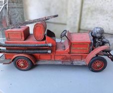 Large Vintage Collectible Metal Fire Truck