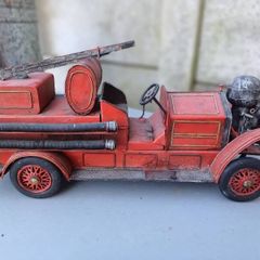 Large Vintage Collectible Metal Fire Truck