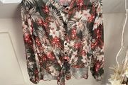 Wallis Khaki Floral Blouse