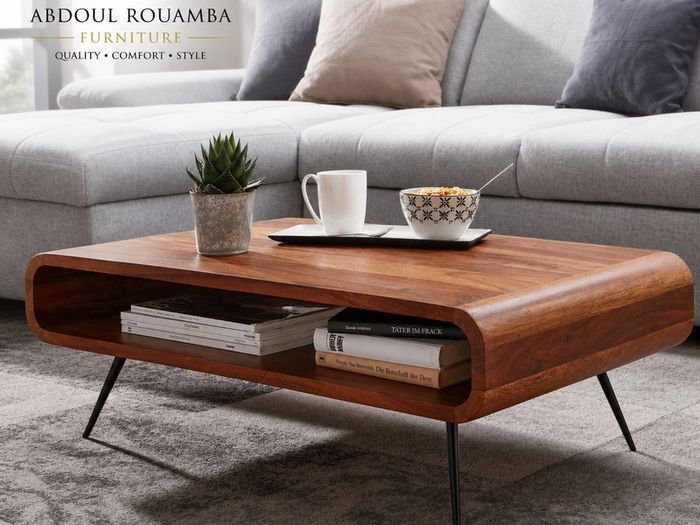 Sheesham Wood Coffee Table with Storage Shelf.