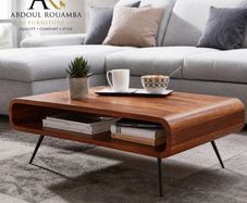 Sheesham Wood Coffee Table with Storage Shelf.