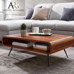 Sheesham Wood Coffee Table with Storage Shelf.