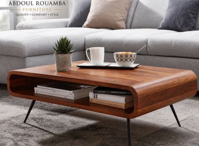 Sheesham Wood Coffee Table with Storage Shelf.