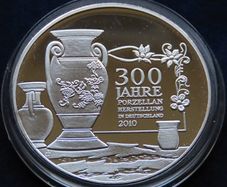 Germany 10 euro proof pattern coin, 2010, 300 years of German porcelain manufacturing