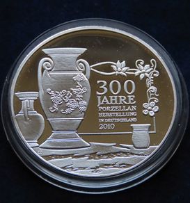 Germany 10 euro proof pattern coin, 2010, 300 years of German porcelain manufacturing