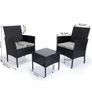 SummerBreeze 3-Piece Garden Set Patio Table & 2 Armchairs Outdoor Furniture Black & Brown Image 5
