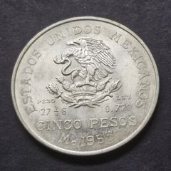 Mo 1953 Mexico Hidalgo 5 Pesos Silver coin