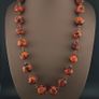 Antique Venetian Style Orange Millefiori & Chevron Glass Beads Necklace Image 7