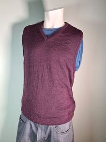 mens MAERZ Muenchen 100 virgin wool pullover vest gilet jumper sweater Size  medium EU 52 purple