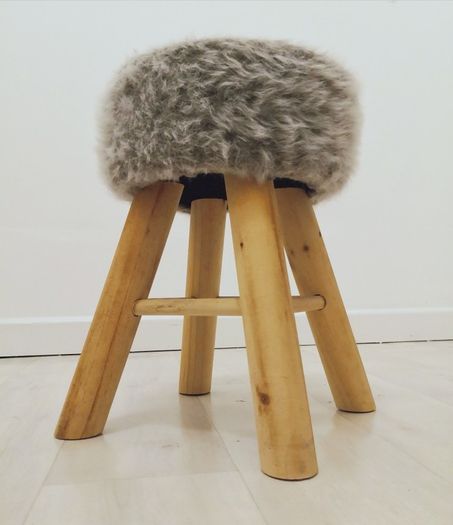 Fluffy stool.  Designers, elegant stool.