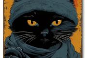 Black Cat, The Masked Man : Metal Sign