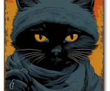 Black Cat, The Masked Man : Metal Sign