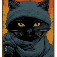 Black Cat, The Masked Man : Metal Sign