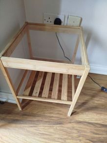 side table with glass top