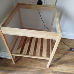 side table with glass top