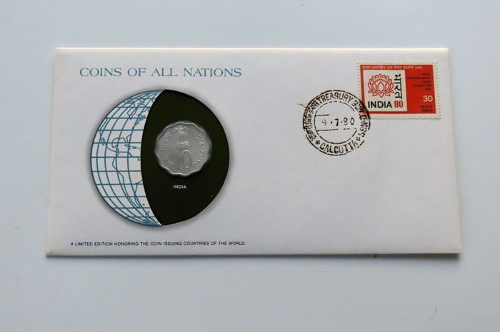 India 1979 Vintage Coin Stamp cover BUNC International Year of the Child