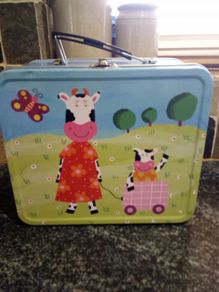 Beautiful Tin Box, with matching plate and cup included