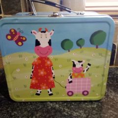 Beautiful Tin Box, with matching plate and cup included