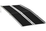 Wheelchair Ramp Loading Ramp Access Ramp Non-Slip Foldable with Safety Edges Max. 270 Kg dim. 183L x 73.5W cm Aluminum Black