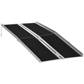 Wheelchair Ramp Loading Ramp Access Ramp Non-Slip Foldable with Safety Edges Max. 270 Kg dim. 183L x 73.5W cm Aluminum Black