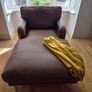 Luxurious: Modern Soft Brown Leather Chaise Longue Image 5