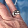 Adjustable Heavy Sterling Unisex Silver Buckle ring Image 2
