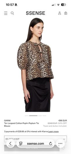 GANNI leopard print bow top