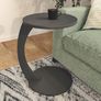 Side Table in C-Shape Mobile Sofa Table Living Room Table 56 x Diameter 38 cm White Image 5