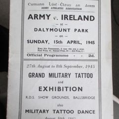 Army V Ireland Programme 1945