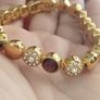 Vintage Bracelet of excellent quality, with crystals and amethyst stone in gold plated, American Vintage. Image 3