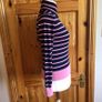 Marks and Spencer Ladies  Navy Blue and Pink striped Merino wool jumperUk 10 includes postage Image 6