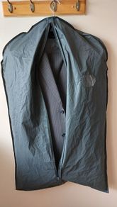 Black white strip suit