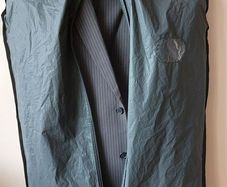 Black white strip suit