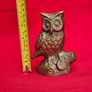 Brass Owl Figurine on Tree Stump Image 9