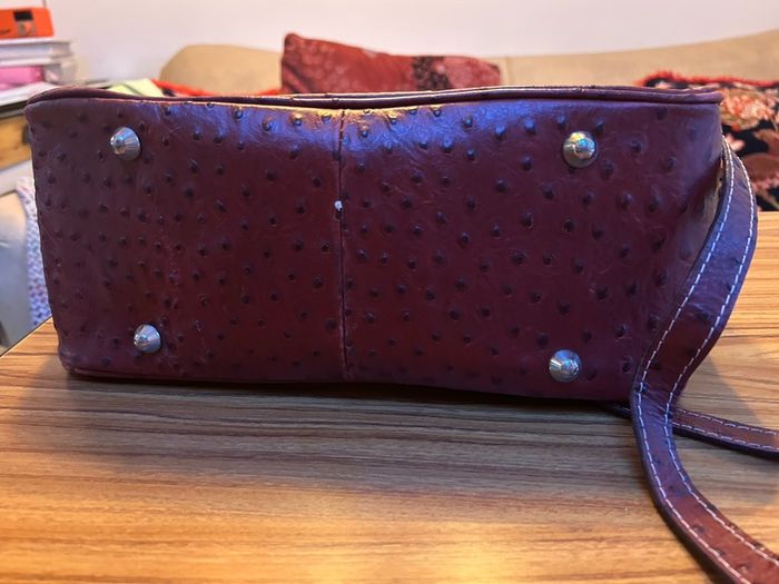 Oxblood Ostrich Leather Bag