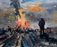 keeping warm watercolour