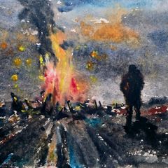 keeping warm watercolour