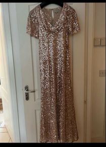Jenny Packham rose gold sequence dress