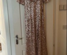 Jenny Packham rose gold sequence dress