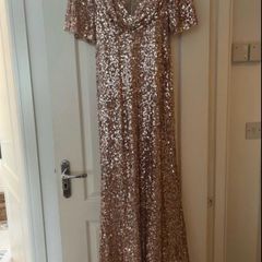 Jenny Packham rose gold sequence dress