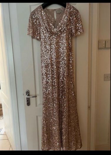 Jenny Packham rose gold sequence dress